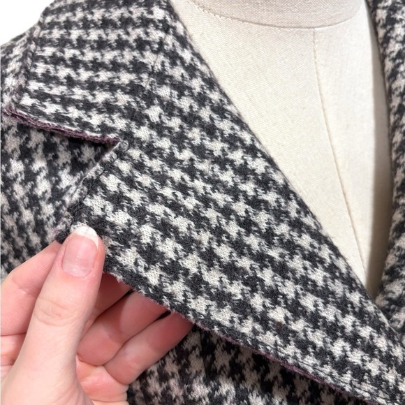 MaxMara Weekend Wool Cashmere Houndstooth Brown  Double Breasted Blazer Coat - Picture 8 of 13